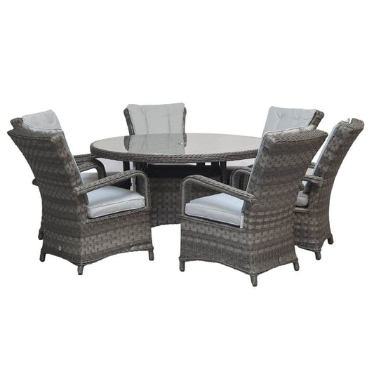 Grey Wicker Round Dining Table - Victoria Collection-Kulani Home