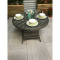 Grey Wicker Weave Round Dining Table-Kulani Home