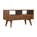 Hand-Carved Chestnut Pineapple Media Console-Kulani Home