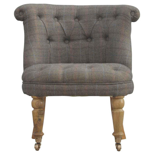 Hand-Carved Tweed Accent Chair-Kulani Home