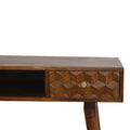 Handcrafted Chestnut Cube Carved Writing Desk-Kulani Home