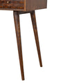 Handcrafted Chestnut Writing Desk with Tile Carved Design-Kulani Home