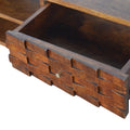 Handcrafted Nordic Chestnut TV Unit with Tile Carved Drawers-Kulani Home
