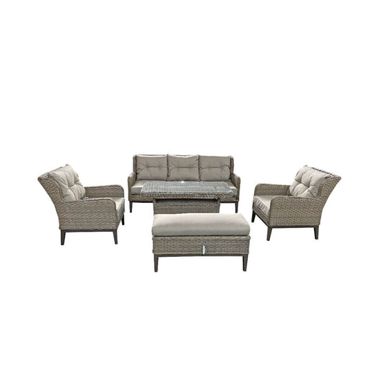 Harmony 5-Seat Sofa Set with Bench and Supper Table-Kulani Home