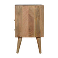 Honeycomb Carved Bedside Table with Open Slot-Kulani Home