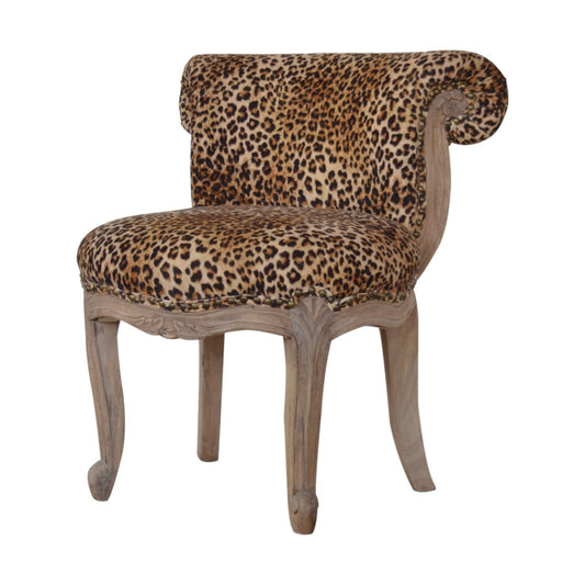Leopard Print Studded Accent Chair-Kulani Home