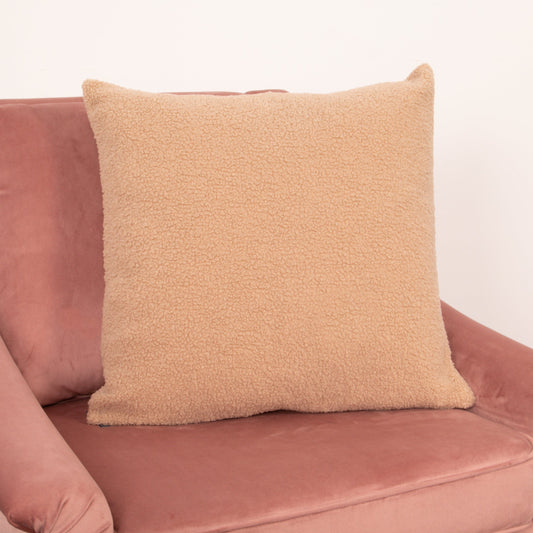 Light Brown Teddy Cushion - Feather Filled-Kulani Home