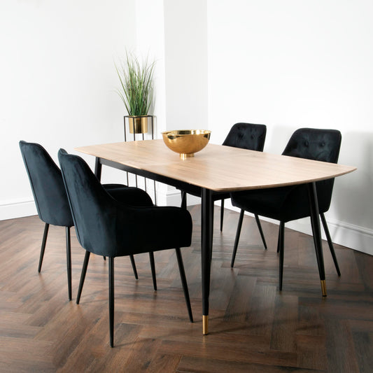 Light Oak Cambridge Dining Table with 4 Chairs-Kulani Home