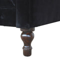 Luxurious Black Cotton Velvet Chesterfield Sofa-Kulani Home