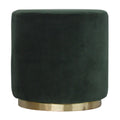 Luxurious Emerald Velvet Footstool with Gold Base-Kulani Home
