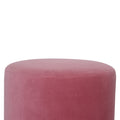Luxurious Pink Velvet Footstool with Walnut Finish Base-Kulani Home