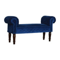 Luxurious Royal Blue Quilted Velvet Bench: A Regal Addition to Your Home-Kulani Home