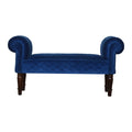 Luxurious Royal Blue Quilted Velvet Bench: A Regal Addition to Your Home-Kulani Home