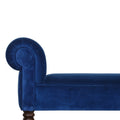 Luxurious Royal Blue Velvet Bench with Walnut-Finished Turned Feet-Kulani Home