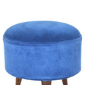 Luxurious Royal Blue Velvet Nordic Style Footstool: The Perfect Accent Piece for Your Home-Kulani Home