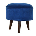 Luxurious Royal Blue Velvet Nordic Style Footstool: The Perfect Accent Piece for Your Home-Kulani Home