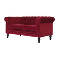 Luxurious Wine Red Velvet Chesterfield Sofa: A Captivating Statement Piece for Your Home-Kulani Home