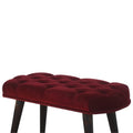 Luxurious Wine Red Velvet Deep Button Bench: A Nordic-inspired Masterpiece for your Home-Kulani Home