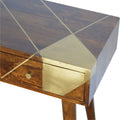 Luxury Geometric Chestnut Console Table-Kulani Home