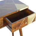 Luxury Geometric Chestnut Console Table-Kulani Home
