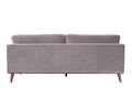 Luxury Grey Velvet Mickey 3-Seat Sofa with Walnut Legs-Kulani Home