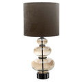 Luxury Luminary: Opulent Metallic Glass Lamp with Plush Velvet Shade-Kulani Home