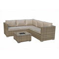 Luxury Outdoor Corner Sofa Set with Built-In Ice Bucket - Mixed Brown-Kulani Home