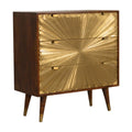 Mango Wood Chest with Brass Accents-Kulani Home