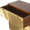 Mango Wood Chest with Brass Accents-Kulani Home