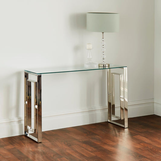 Milano Silver Plated Console Table-Kulani Home