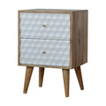 Modern Honeycomb Carved Bedside Table with 2 Drawers-Kulani Home