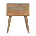 Mustard and White Solid Mango Wood Bedside Table with Nordic Style Legs and Hand Painted Drawers-Kulani Home