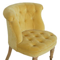 Mustard Velvet Hand Carved Accent Chair-Kulani Home