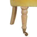Mustard Velvet Hand Carved Accent Chair-Kulani Home