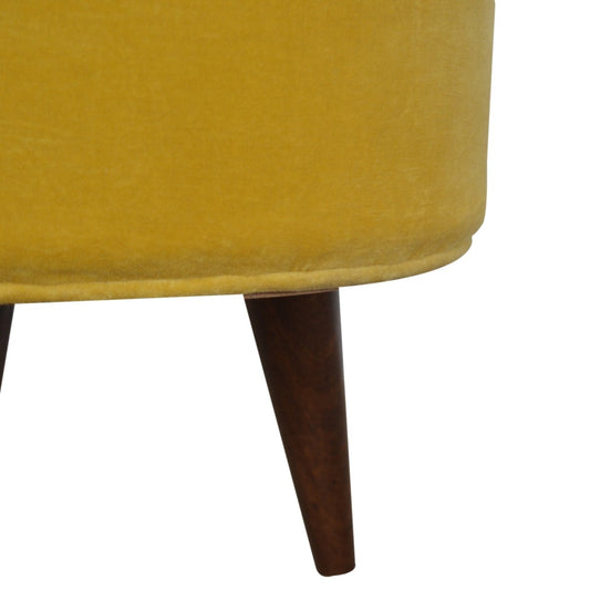Mustard Velvet Nordic Style Ottoman: A Luxurious Accent Piece for Any Room-Kulani Home