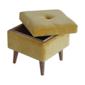 Mustard Velvet Storage Footstool: A Versatile Home Addition-Kulani Home