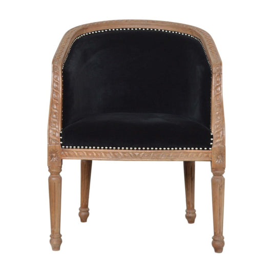 Noir Velvet Accent Chair-Kulani Home