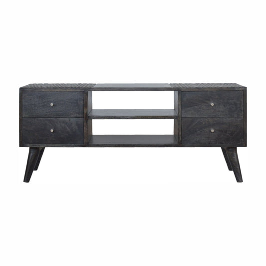 Nordic Ash Black Media Console: A Stylish Storage Solution for Your Living Room-Kulani Home