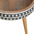 Nordic Elegance: Solid Wood End Table with Exquisite Bone Inlay Pattern-Kulani Home