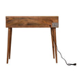 Nordic Elegance Solid Wood Writing Desk with Cable Access-Kulani Home