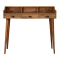 Nordic Elegance Solid Wood Writing Desk with Cable Access-Kulani Home