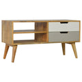Nordic Elegance: Two-Tone Grey and White Media Unit with Drawers-Kulani Home