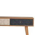 Nordic-inspired Navy and White Solid Wood Console Table with Drawers-Kulani Home