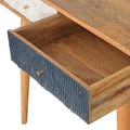 Nordic-inspired Navy and White Solid Wood Console Table with Drawers-Kulani Home