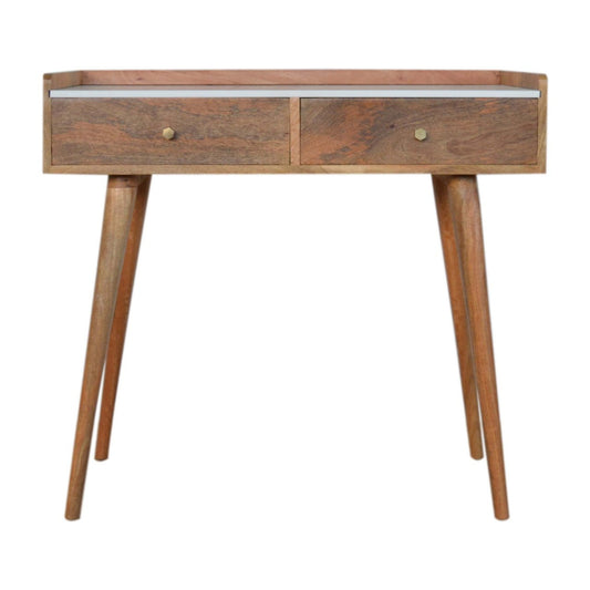 Nordic Oak Console Table with Faux Marble Top-Kulani Home