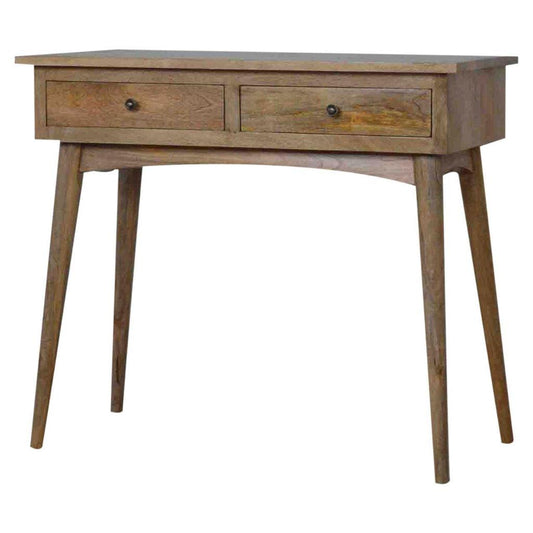 Nordic Oak-ish 2-Drawer Console Table: A Timeless Storage Solution for Your Home-Kulani Home