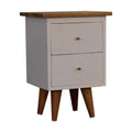Nordic White Hand Painted Bedside Table-Kulani Home