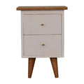 Nordic White Hand Painted Bedside Table-Kulani Home