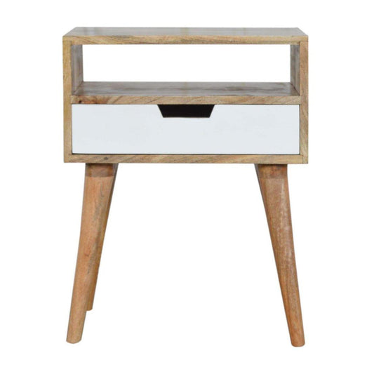 Nordic White Painted Bedside Table-Kulani Home