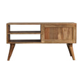 Oak-ish 2-Drawer Media Unit with Patterned Screen Printed Fronts-Kulani Home